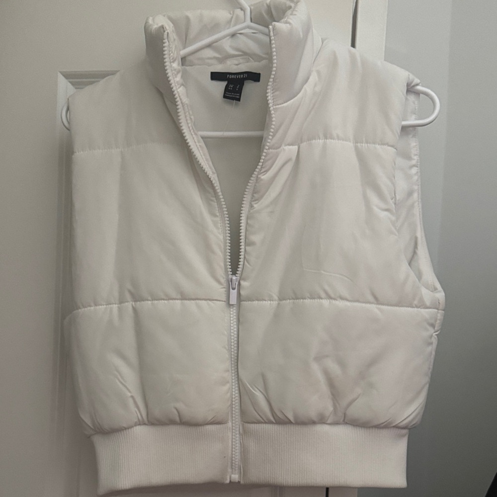 Forever 21 Cream Puffer Vest